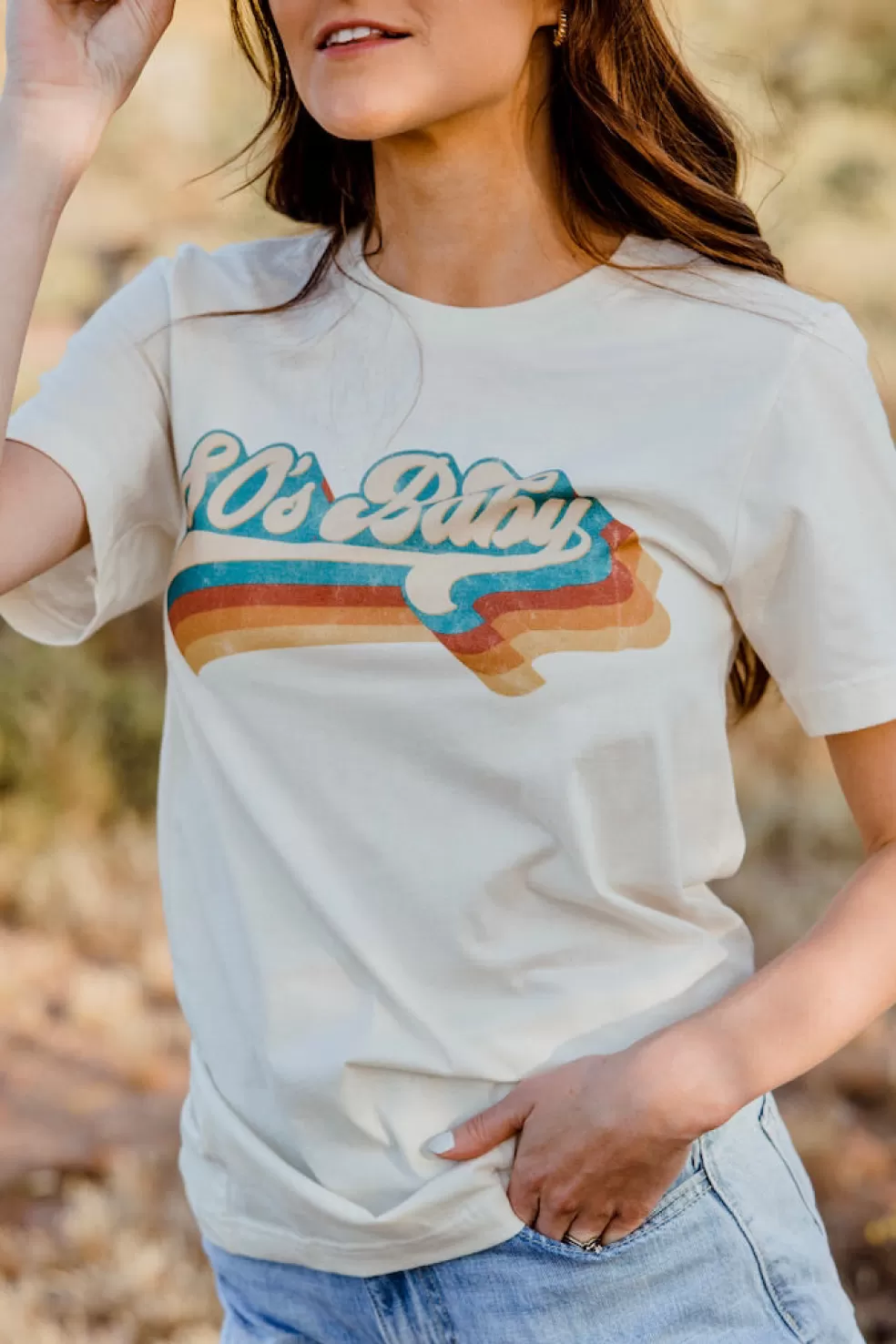 Tees | Kissed Apparel 80S Baby Tee-Cream