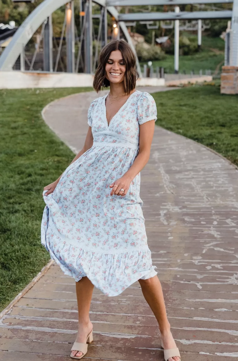 Midi Dresses | In Loom Abilene Dress-Dusty Blue