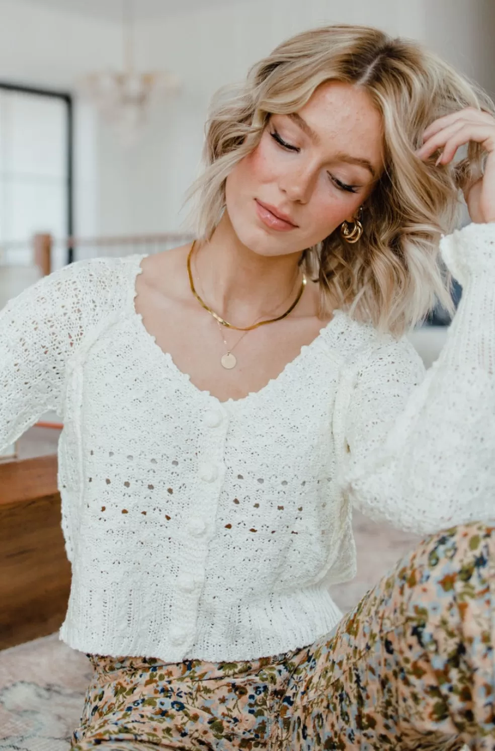 Cardigans | Lush Aimes Cardigan-Cream