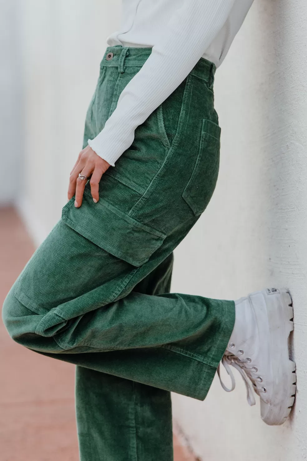 Pants | Miss Love Alvin Cargo Pants-Green