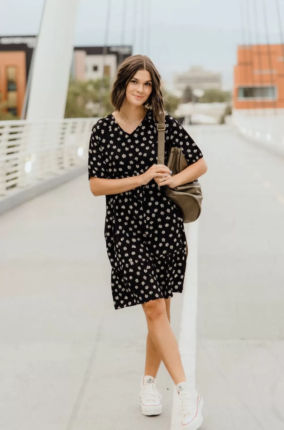 Knee-Length Dresses | * Amelia Dress-Black Floral