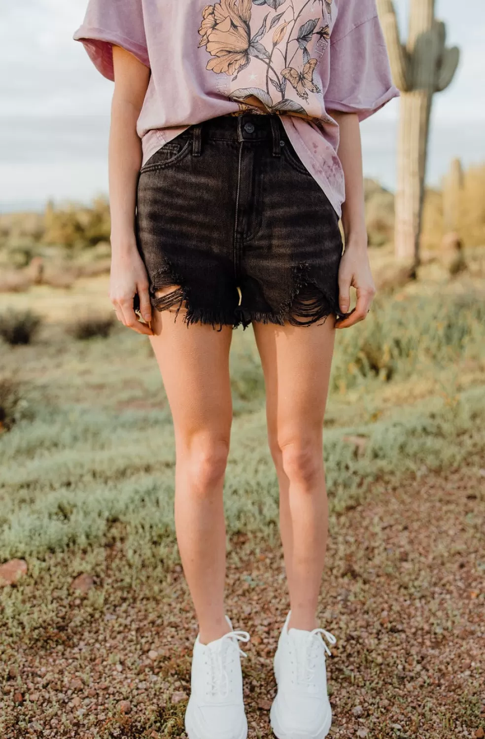 Shorts | KanCan Anita Shorts-Dark Grey