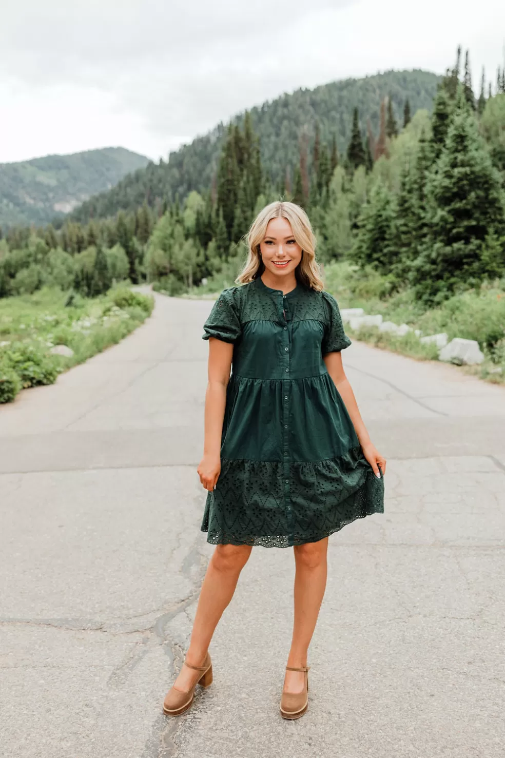 Knee-Length Dresses | Polagram Arianne Dress-Dark Green