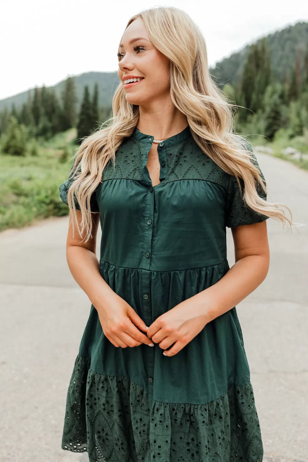 Knee-Length Dresses | Polagram Arianne Dress-Dark Green