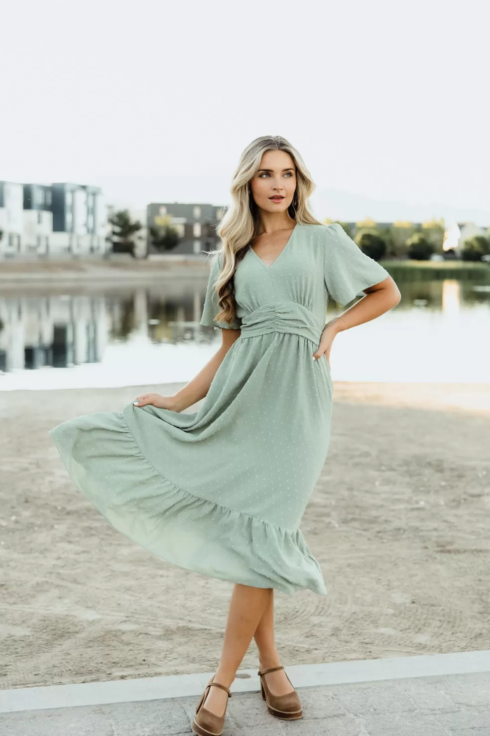 Midi Dresses | Annva USA Atlas Dress-Sage