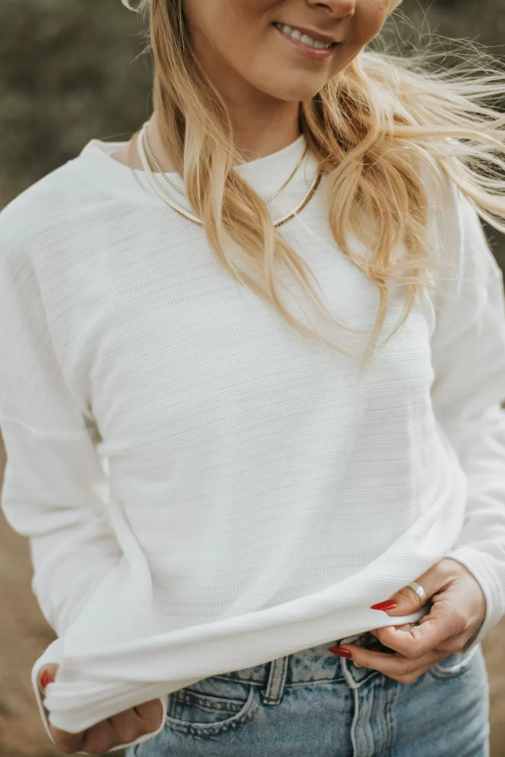 Long Sleeve | * Betty Top-White