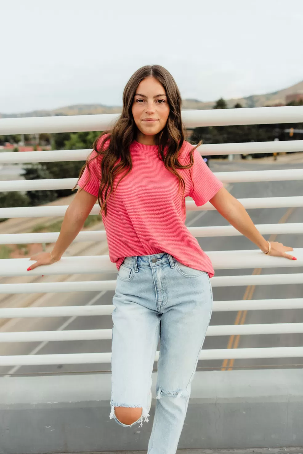 Tees | tres bien Boone Top-Coral