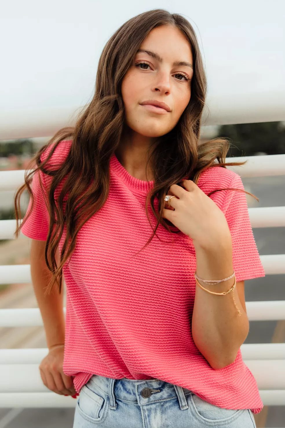 Tees | tres bien Boone Top-Coral