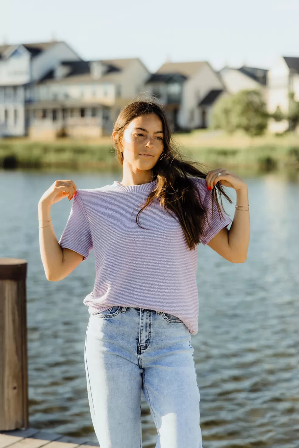 Tees | tres bien Boone Top-Lavender