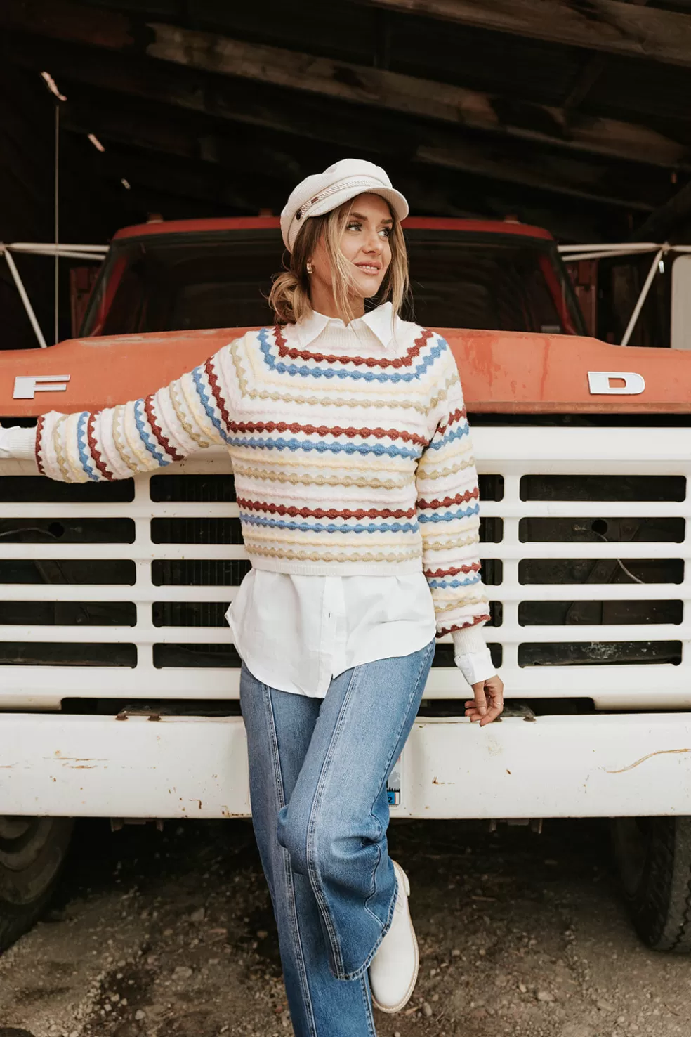 Long Sleeve | &Merci Camdyn Sweater-Ivory Multi