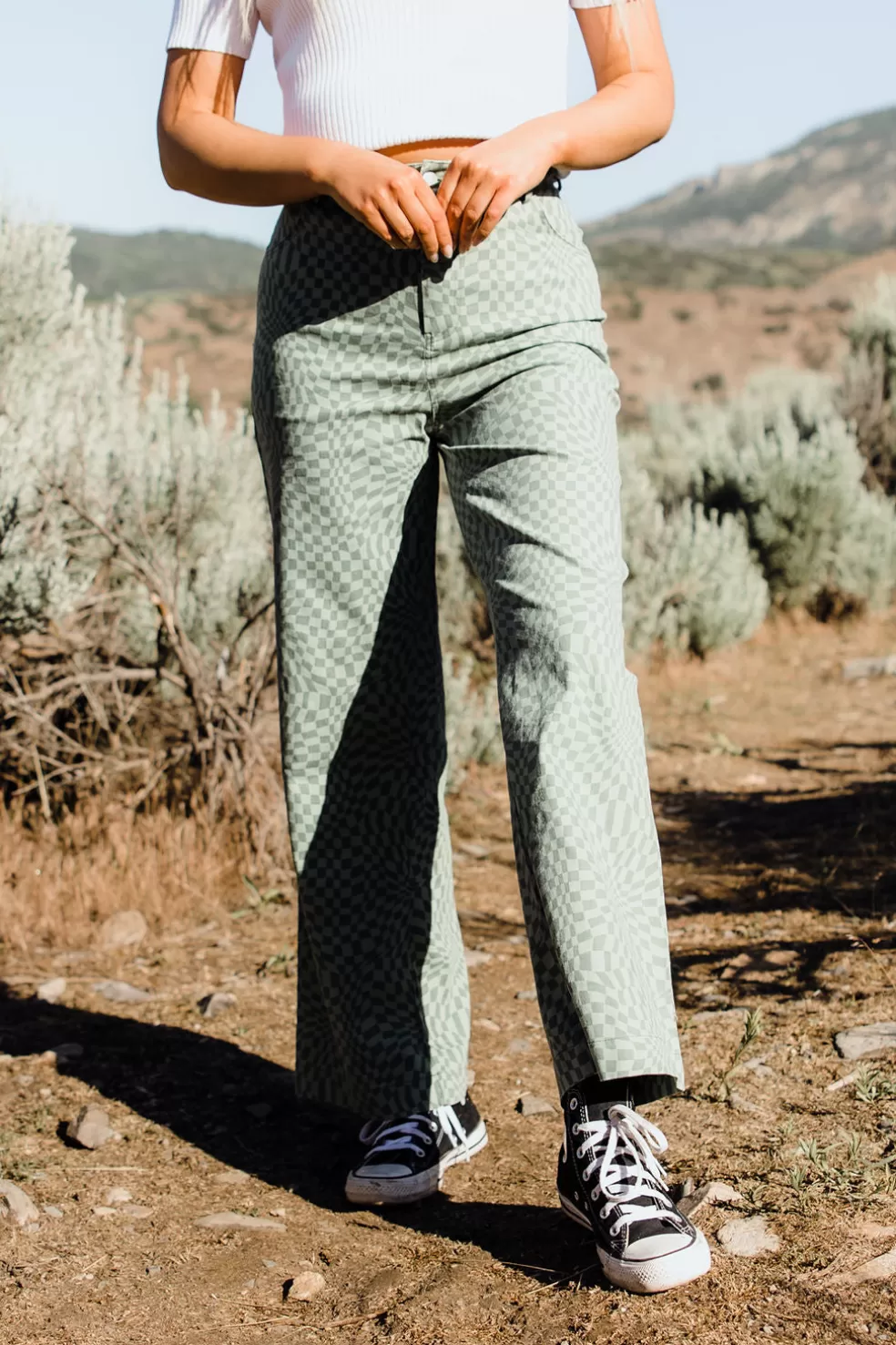 Pants | J.NNA Checkers Pants-Green