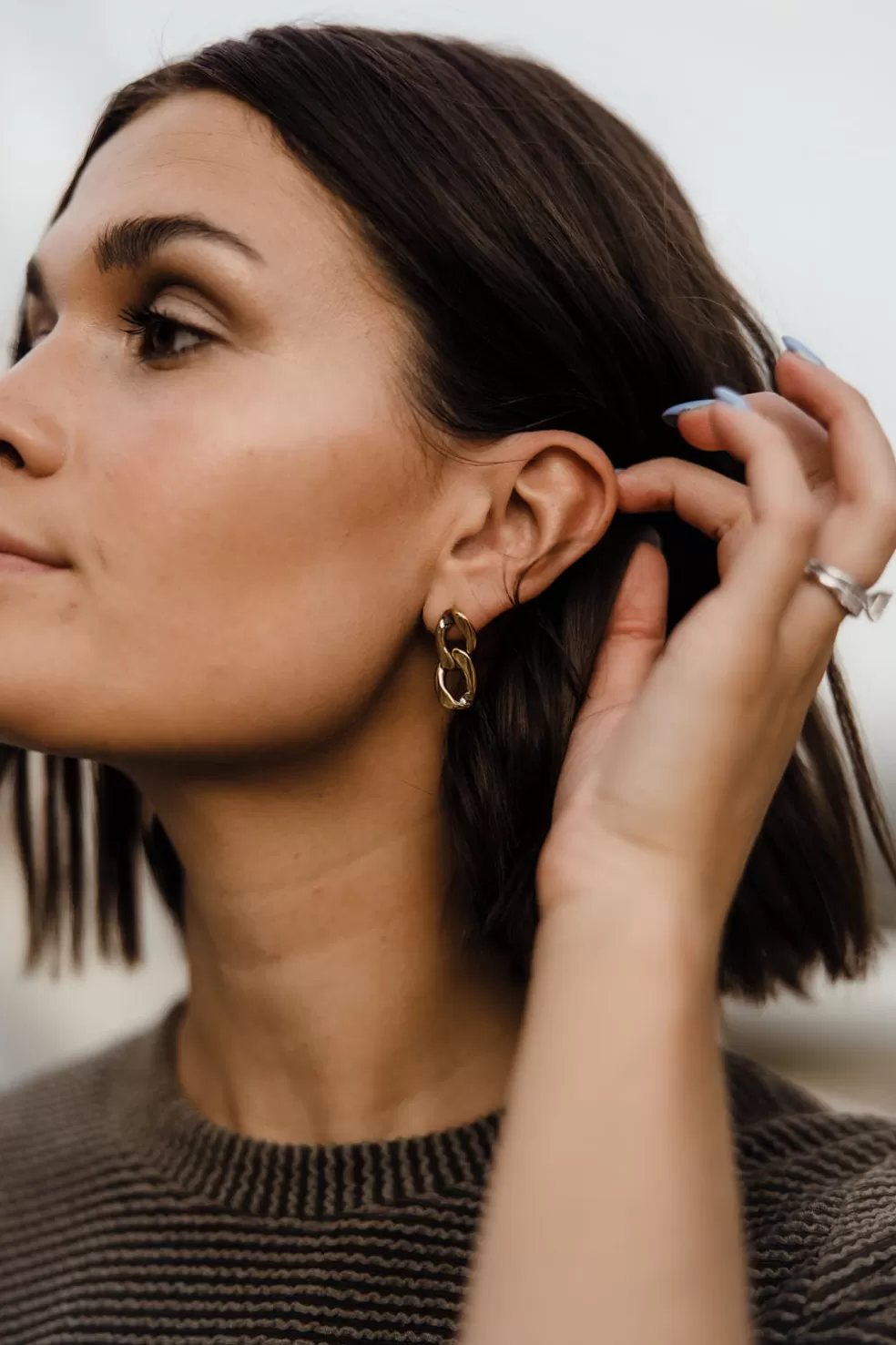 Earrings | Faire Dalton Linked Hoop Earrings-Gold