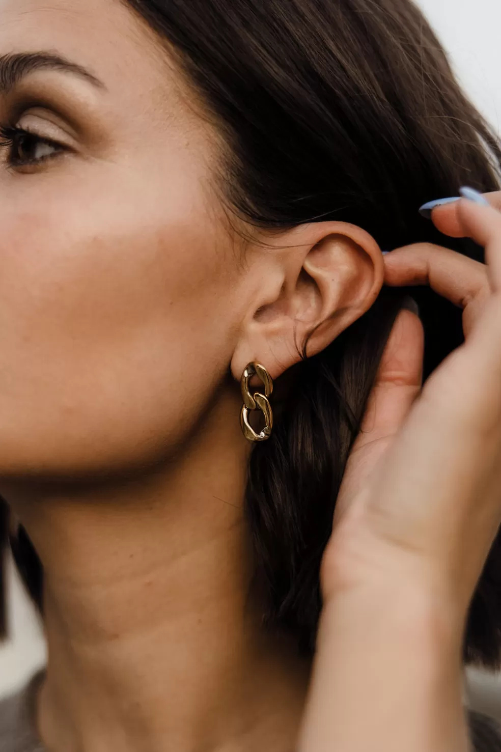 Earrings | Faire Dalton Linked Hoop Earrings-Gold