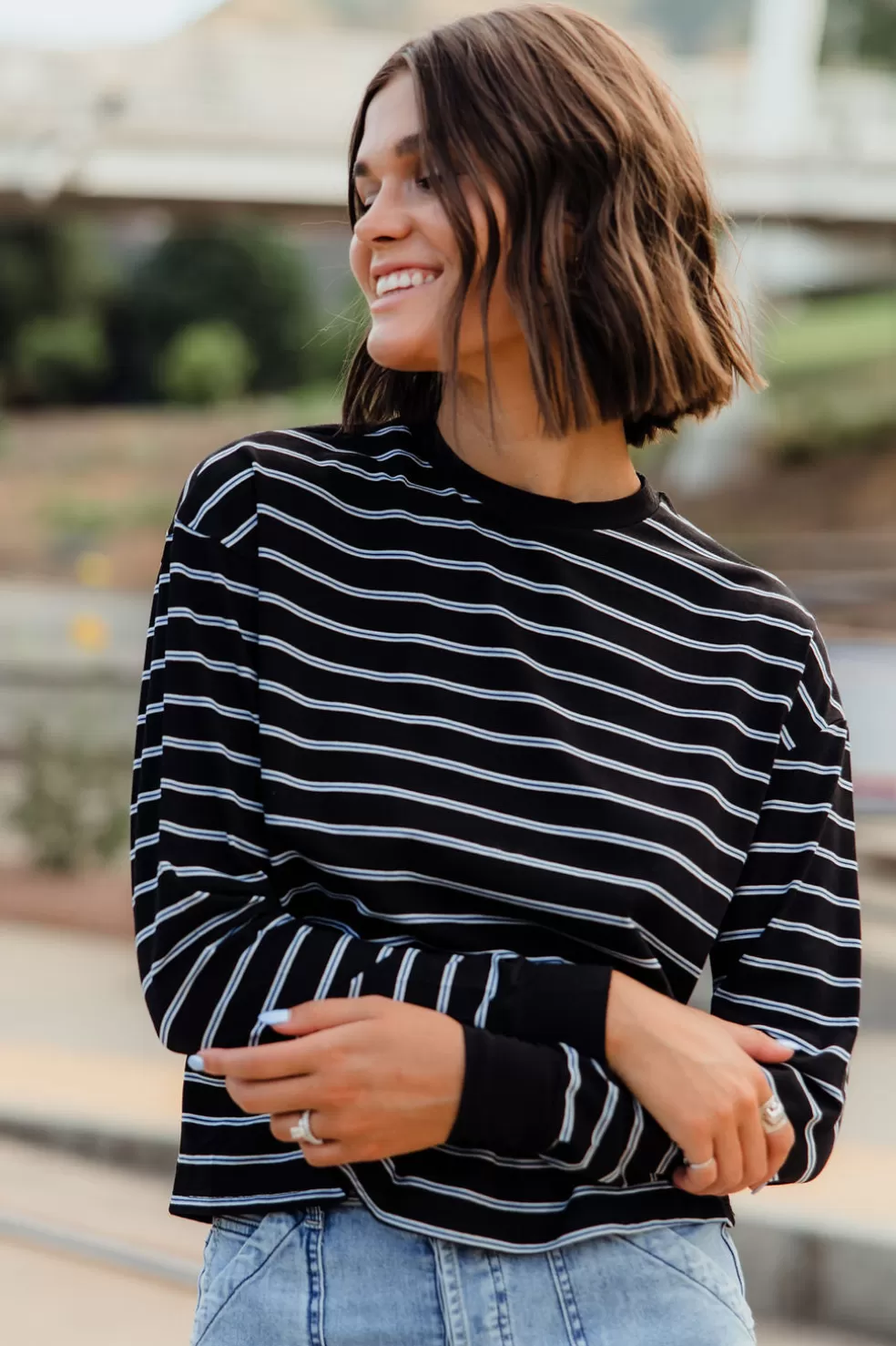 Long Sleeve | AAAAA Fashion Dermott Top-Black Combo