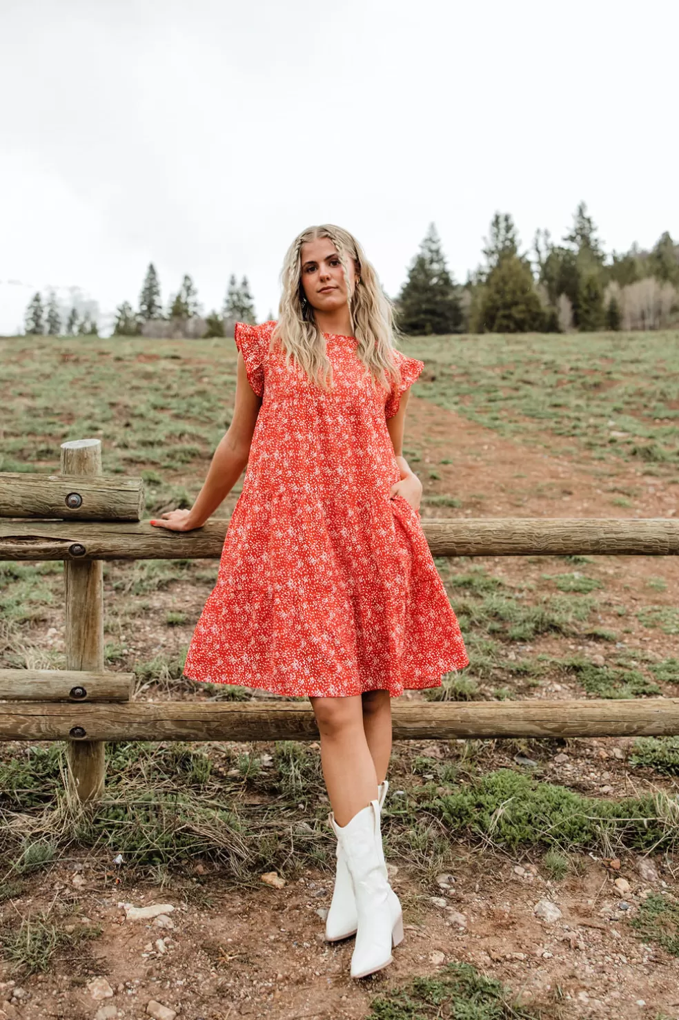 Knee-Length Dresses | * Dolly Dress-Red/White