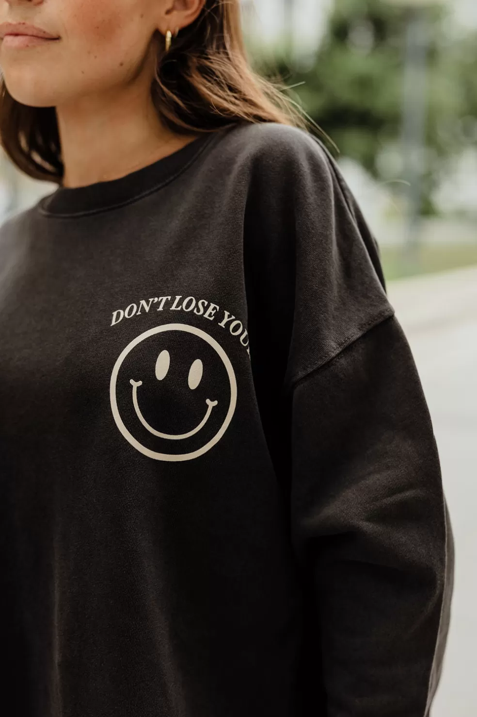 Long Sleeve | tres bien Don'T Lose Your Smile Sweatshirt-Charcoal