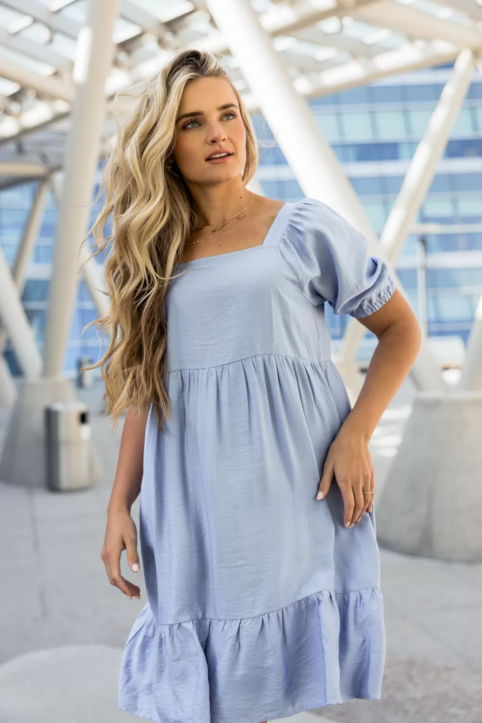 Knee-Length Dresses | * Downtown Memories Dress-Periwinkle