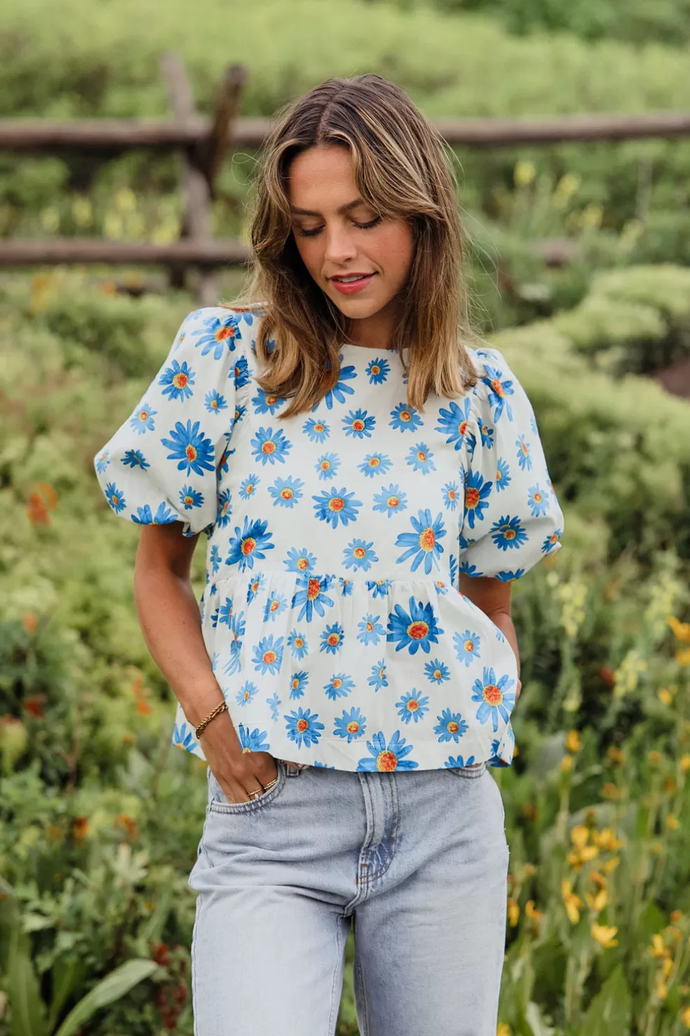 Tees | &Merci Elise Top-Turquoise Daisy