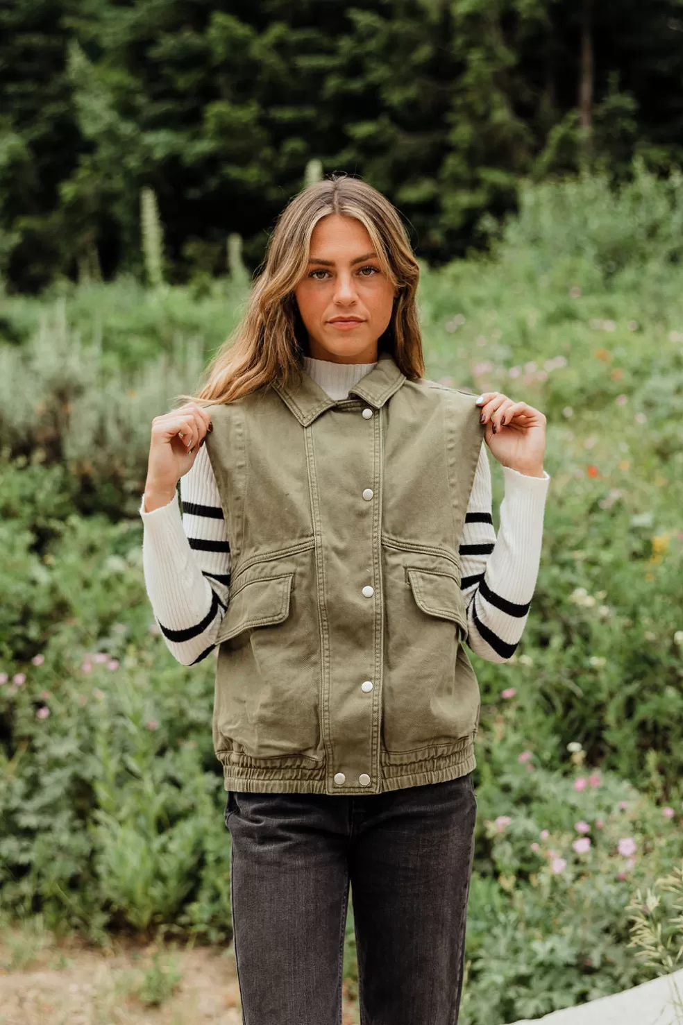 Jackets | Miou Muse Evylise Vest-Olive