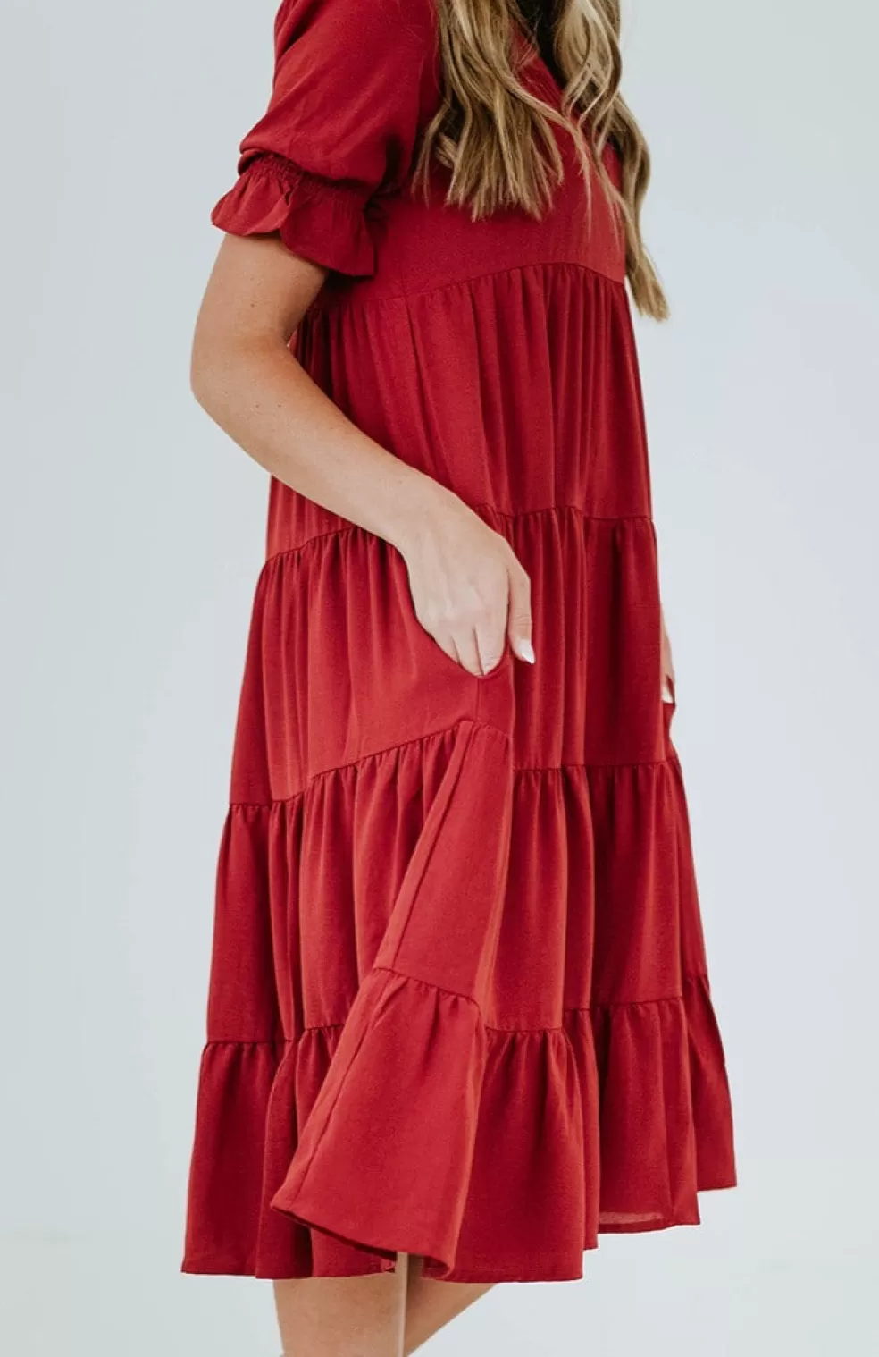 Midi Dresses | * Faith Dress-Burgundy