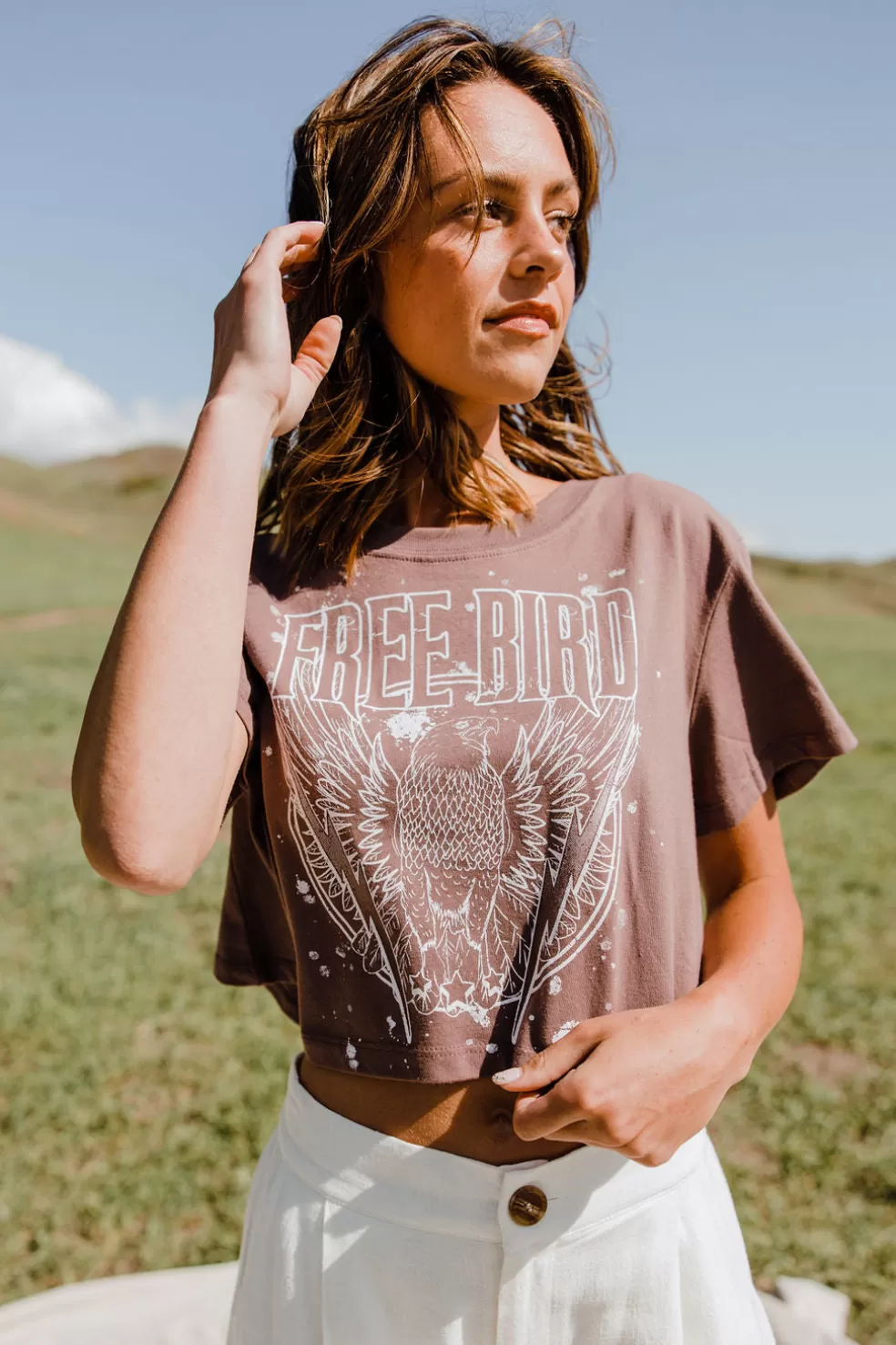 Tees | Honestee Free Bird Hawk Tee-Peppercorn