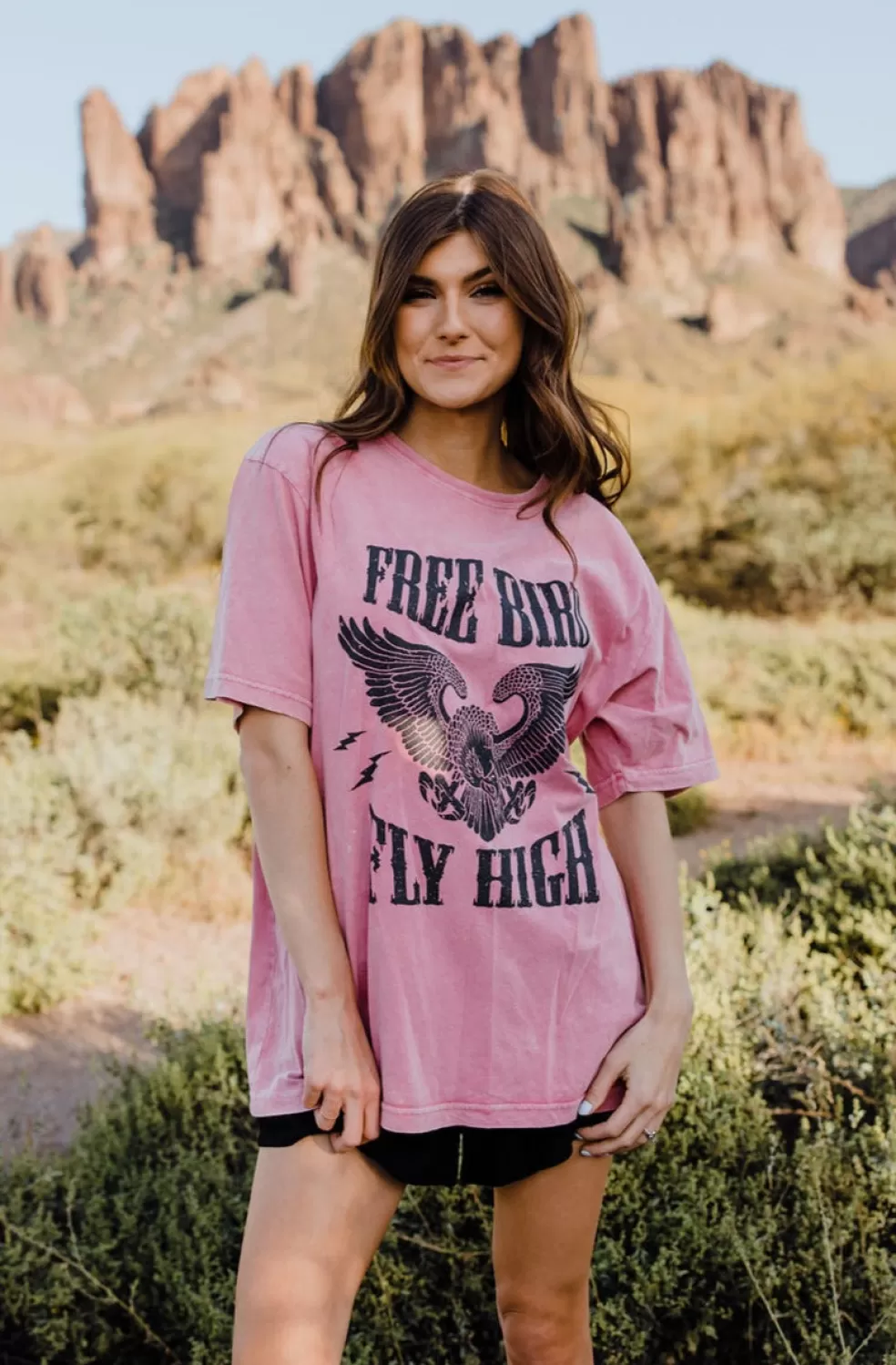 Tees | Zutter Free Eagle Tee-Pink