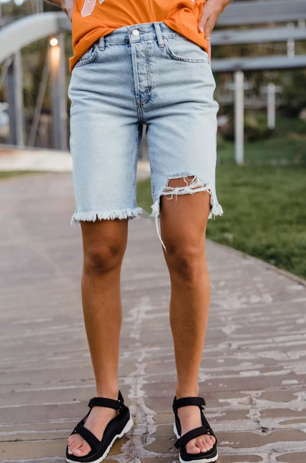 Shorts | Free People Big Sur Coast Boyfriend Shorts-Washed Away