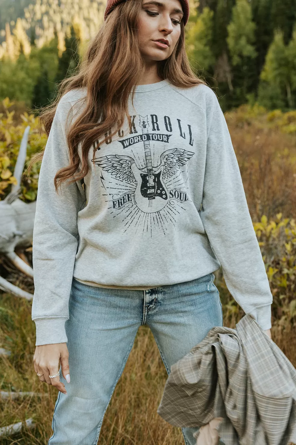 Long Sleeve | Honestee Free Soul Tour Sweatshirt-Heather Grey