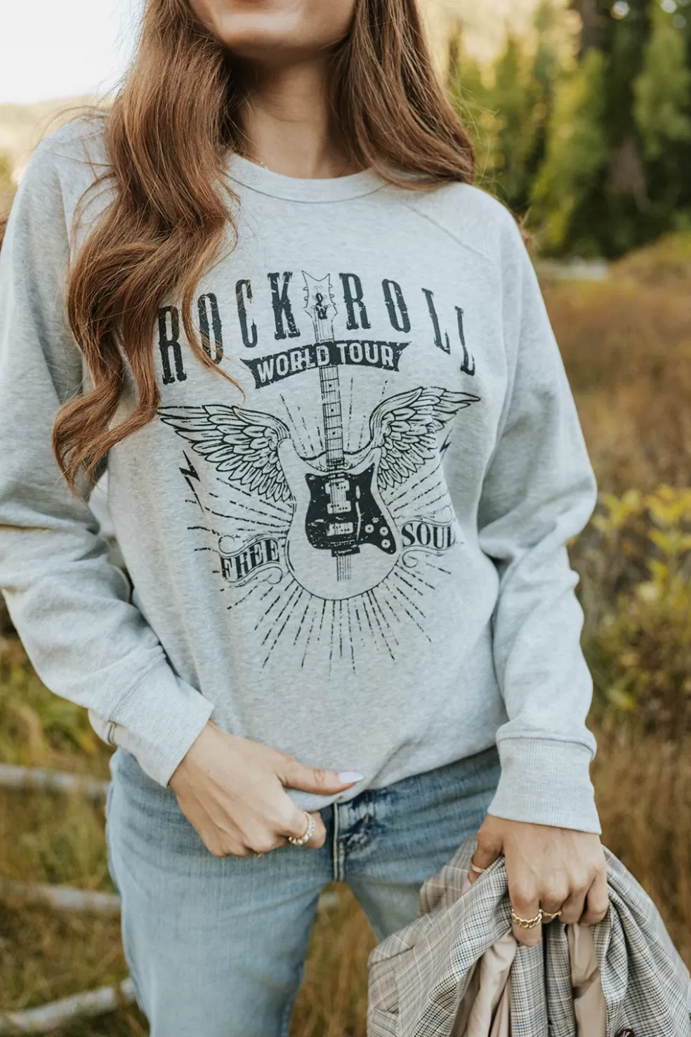 Long Sleeve | Honestee Free Soul Tour Sweatshirt-Heather Grey