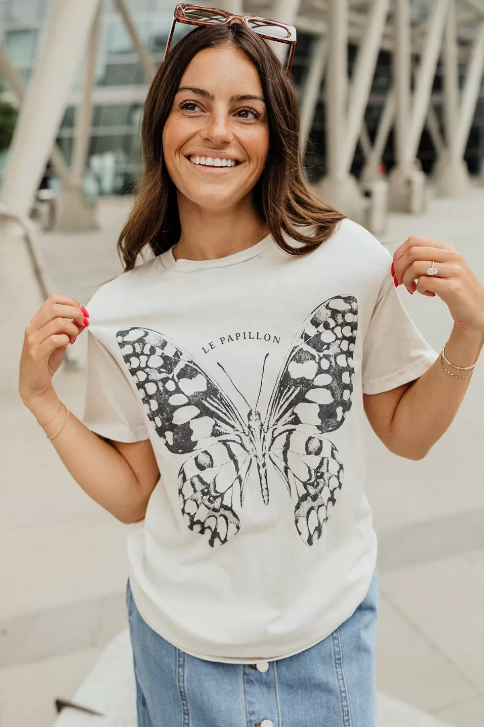 Tees | Lotus Fashion Freedom Butterfly Tee-Off White