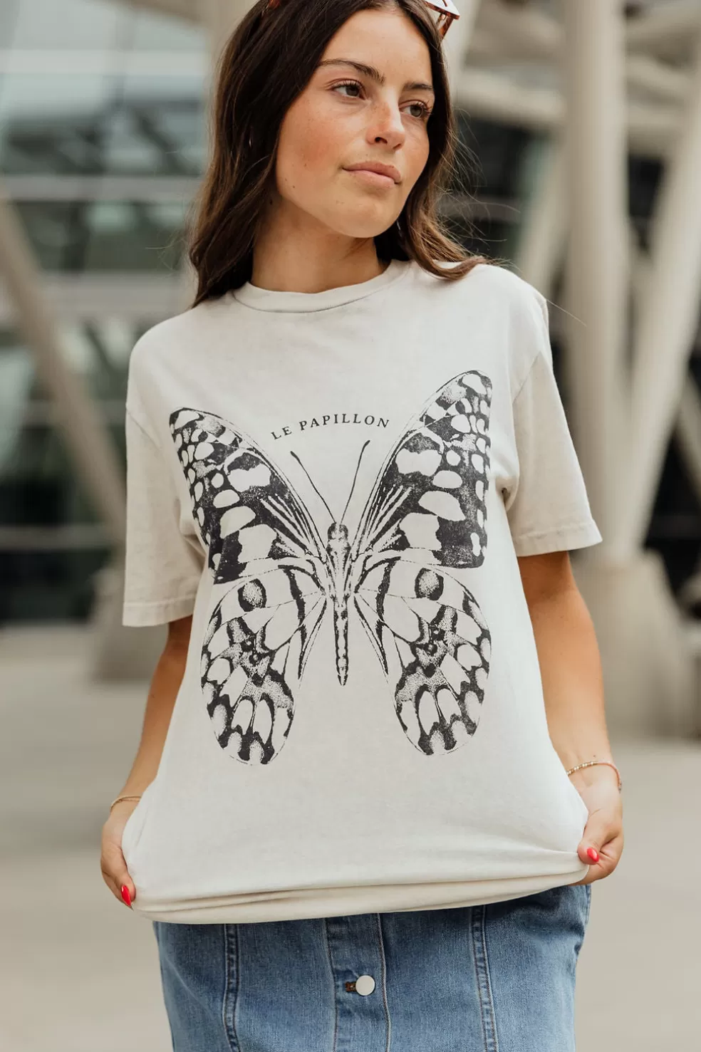 Tees | Lotus Fashion Freedom Butterfly Tee-Off White