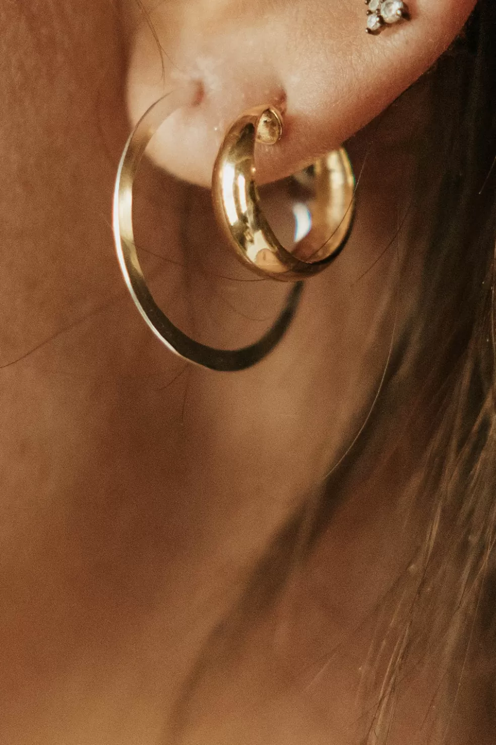 Earrings | Faire Hammered Hoop Earrings-Sterling Silver