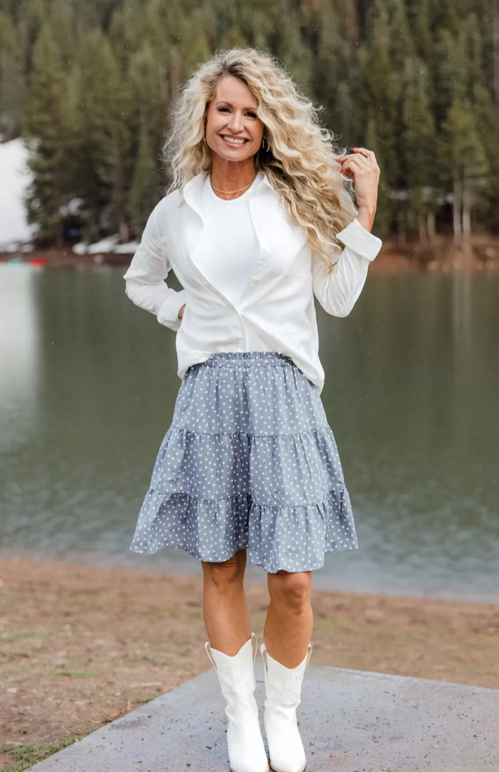 Skirts | * Holly Skirt-Slate Blue