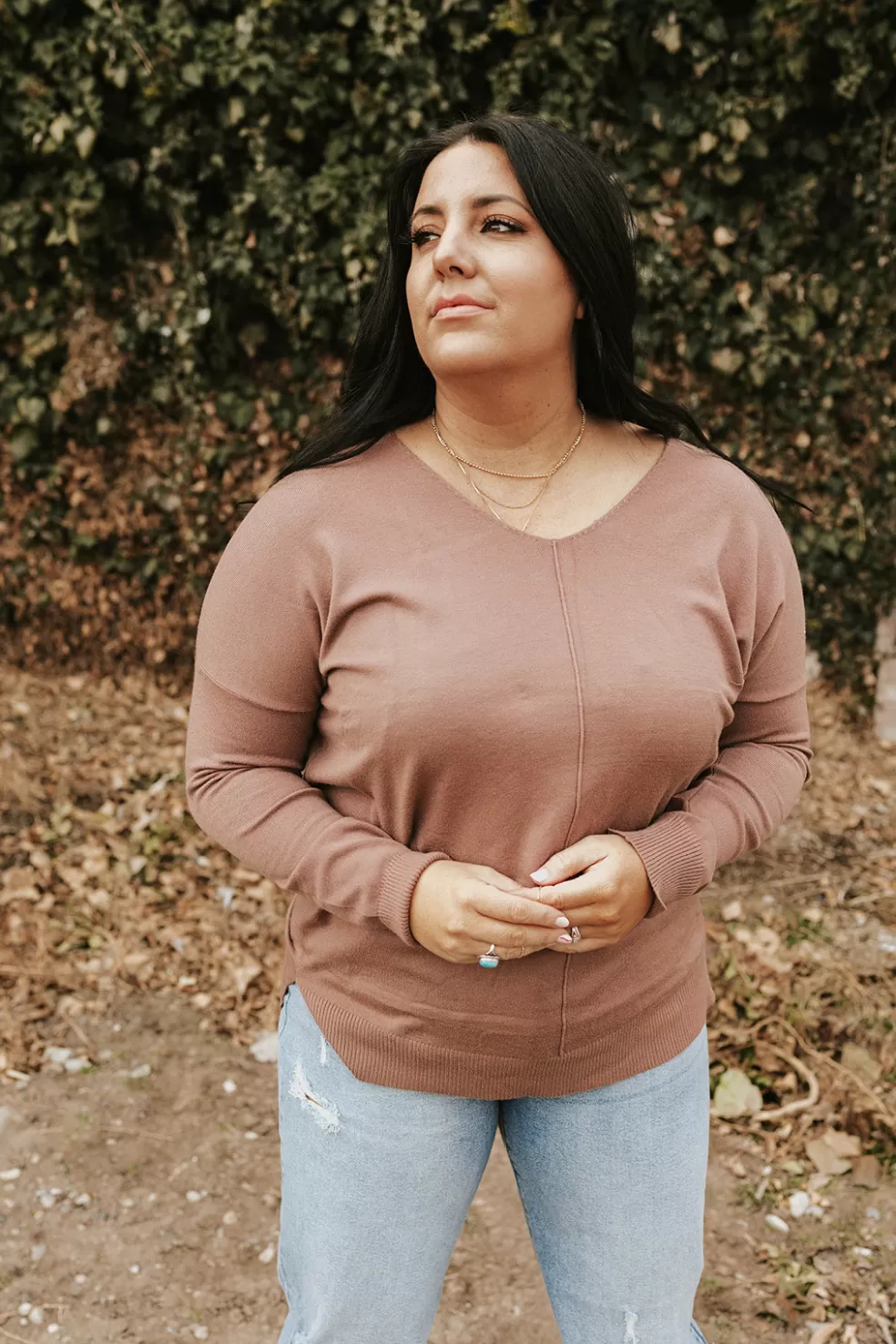 Long Sleeve | Dreamers Kaelynn Sweater-Dusty Rose