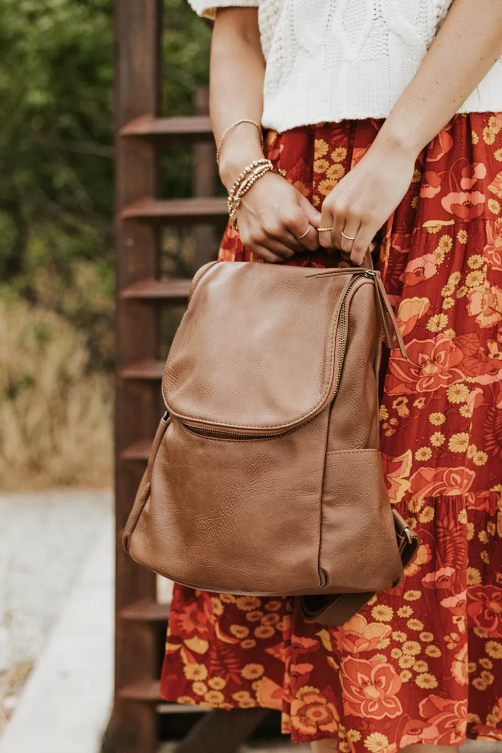 Bags | Joy Kerri Side Pocket Backpack-Saddle/Circles