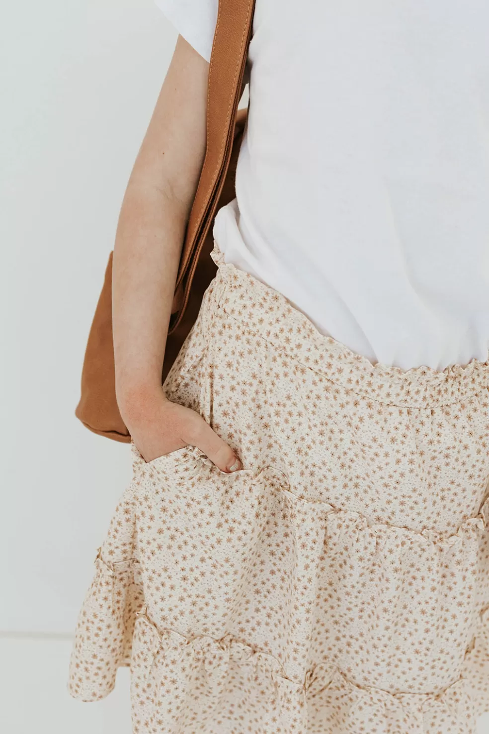 Skirts | * Little Girl's Baby's Breath Skirt-Tan Floral