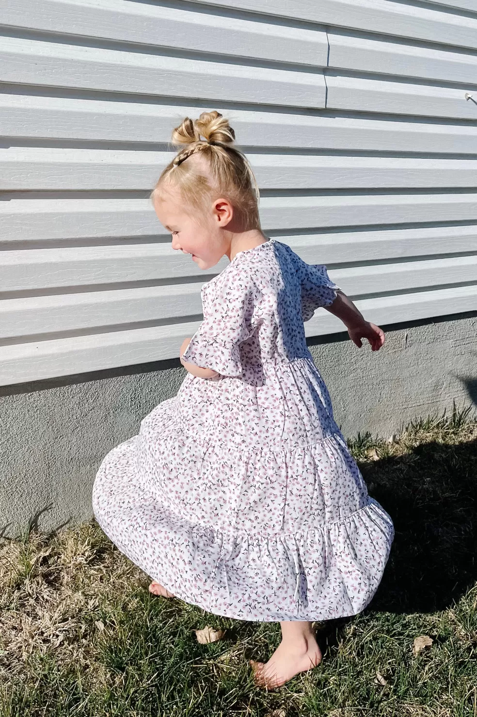 Knee-Length Dresses | * Little Girl's Let Love Grow Dress-Pink/White Floral