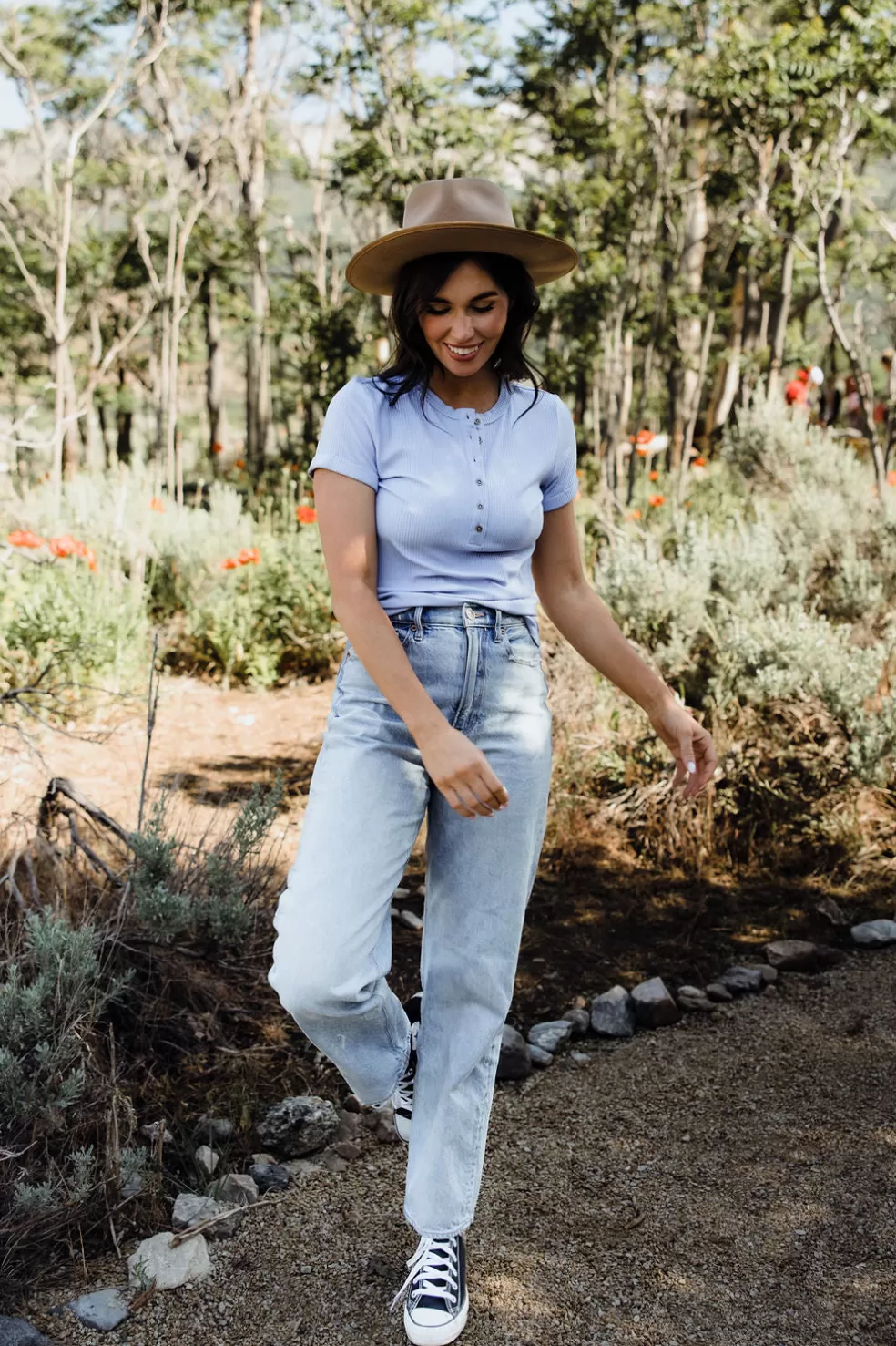 Tees | Doe & Rae Lyra Top-Moody Blue