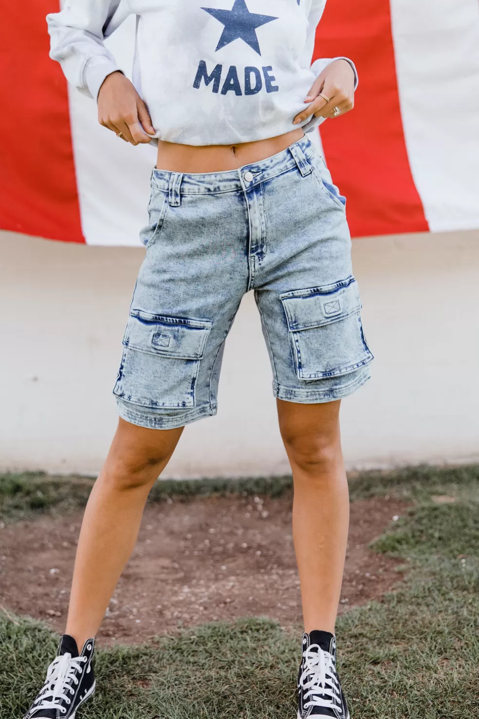 Denim | Aaron & Amber Maison Shorts-Denim