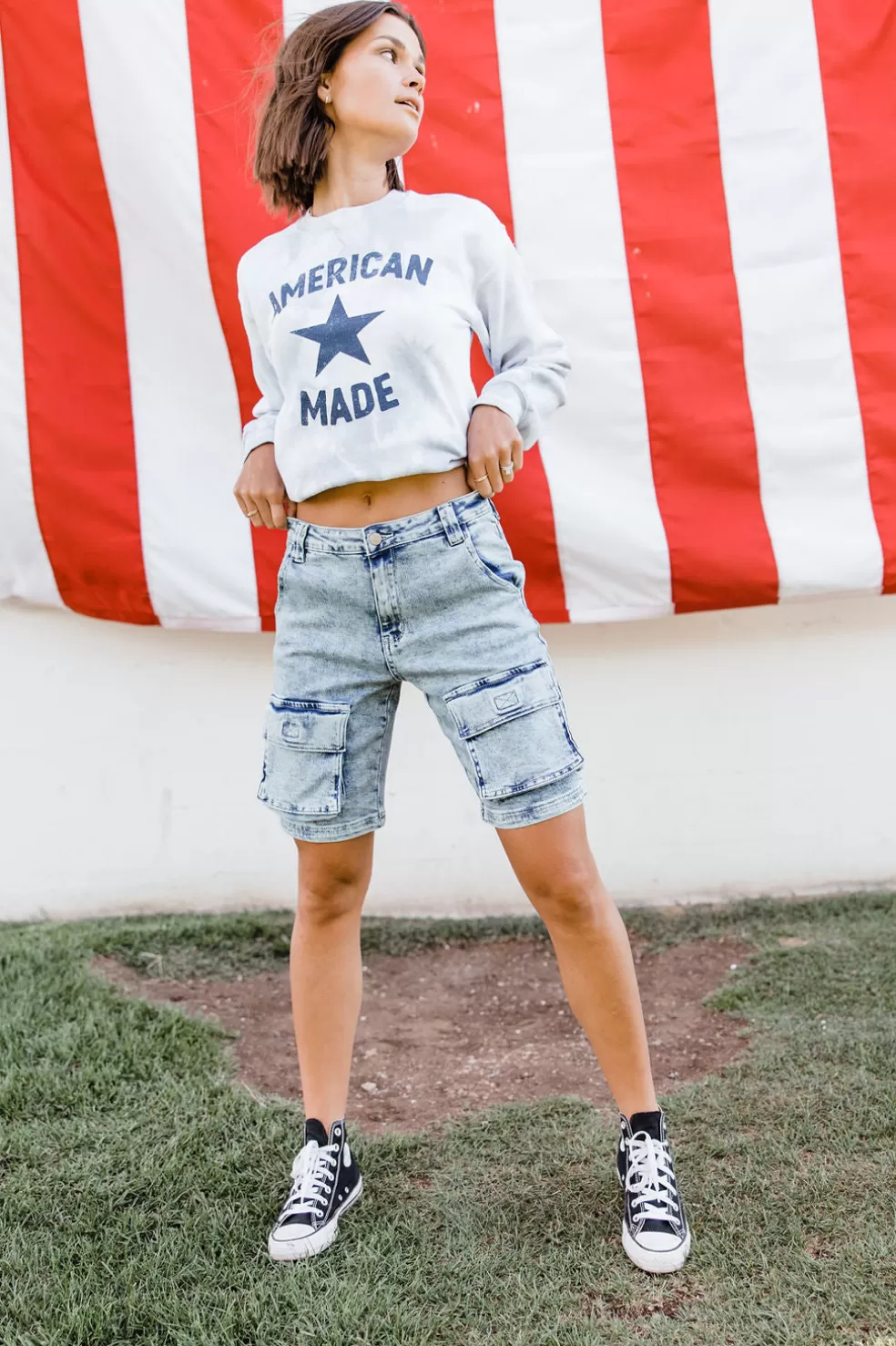 Denim | Aaron & Amber Maison Shorts-Denim