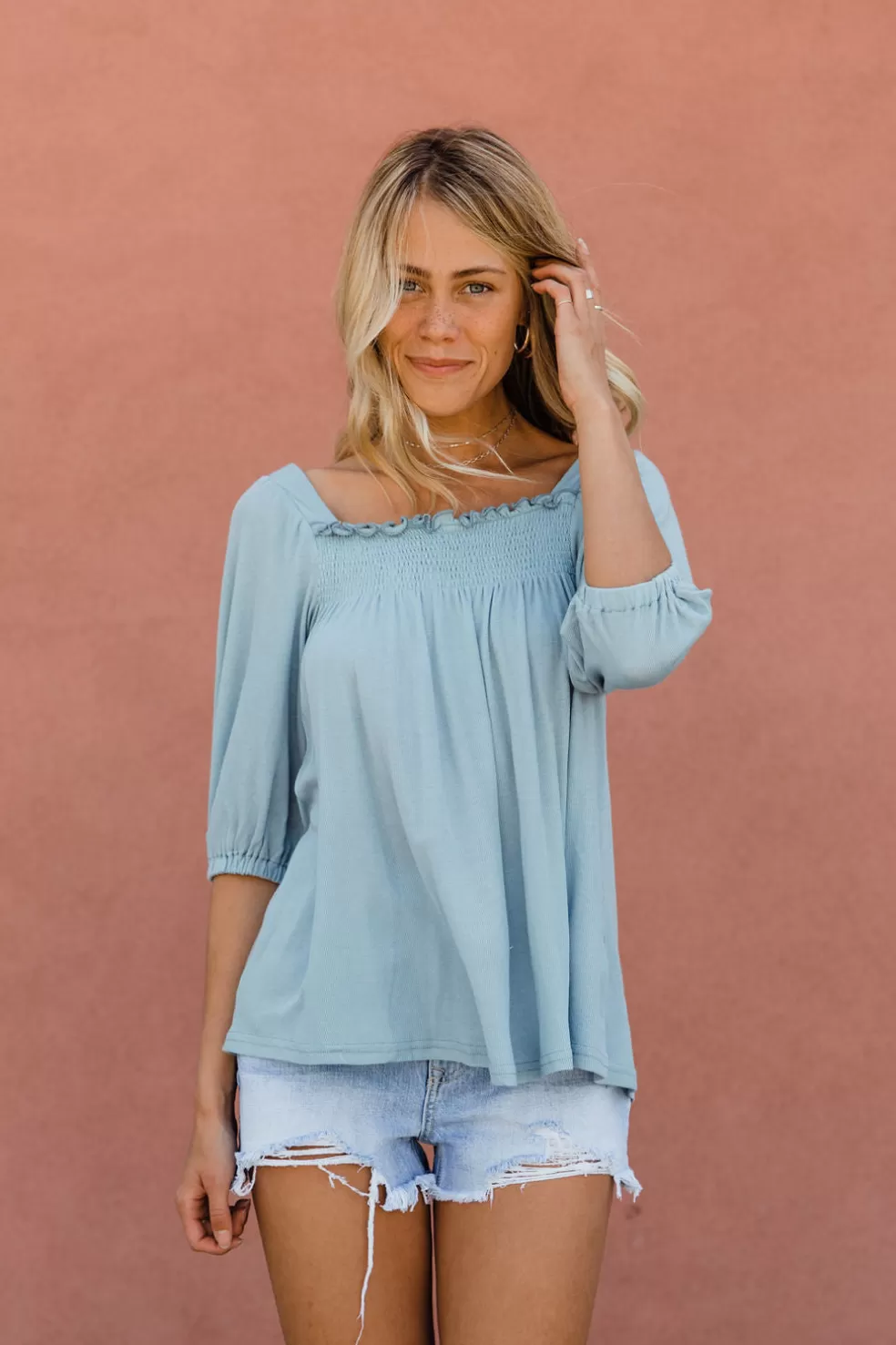 Tees | In Loom Marnie Top-Chambray