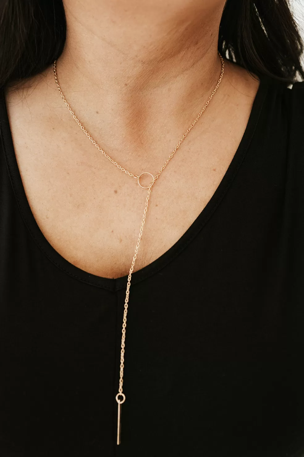 Necklaces | Ali Express Mirage Bar And Circle Necklace-Gold