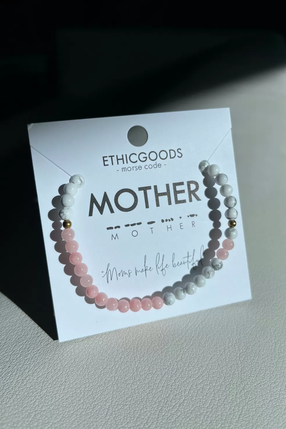 Bracelets | Ethic Goods Mother Morse Code Bracelet-Light Pink