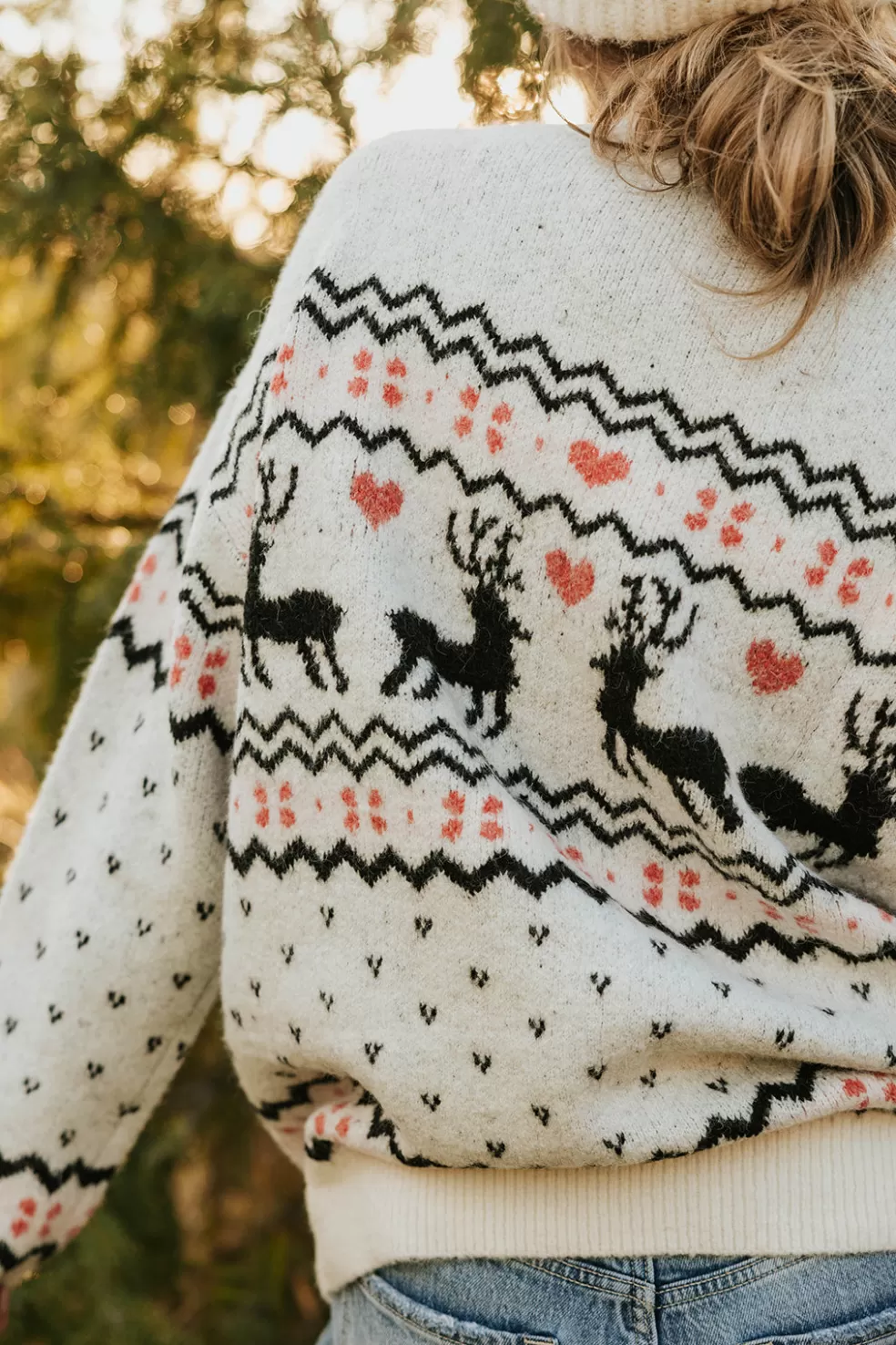 Sweaters | BIBI Oh Deer Sweater-Ivory