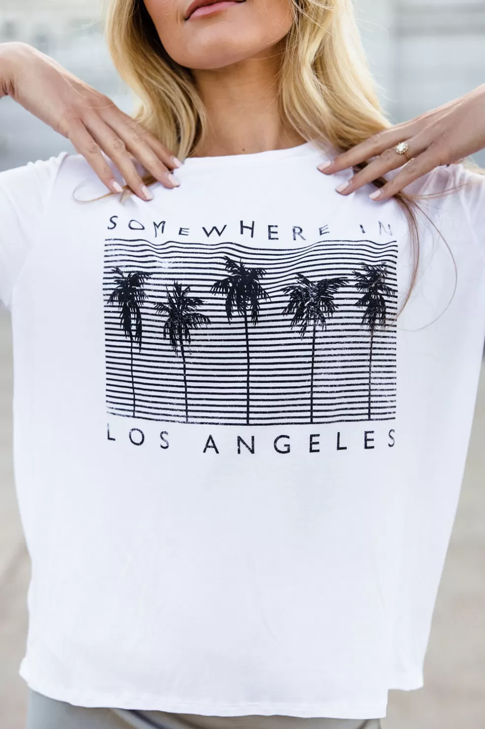 Tees | Gilli Somewhere In Los Angeles Top-White