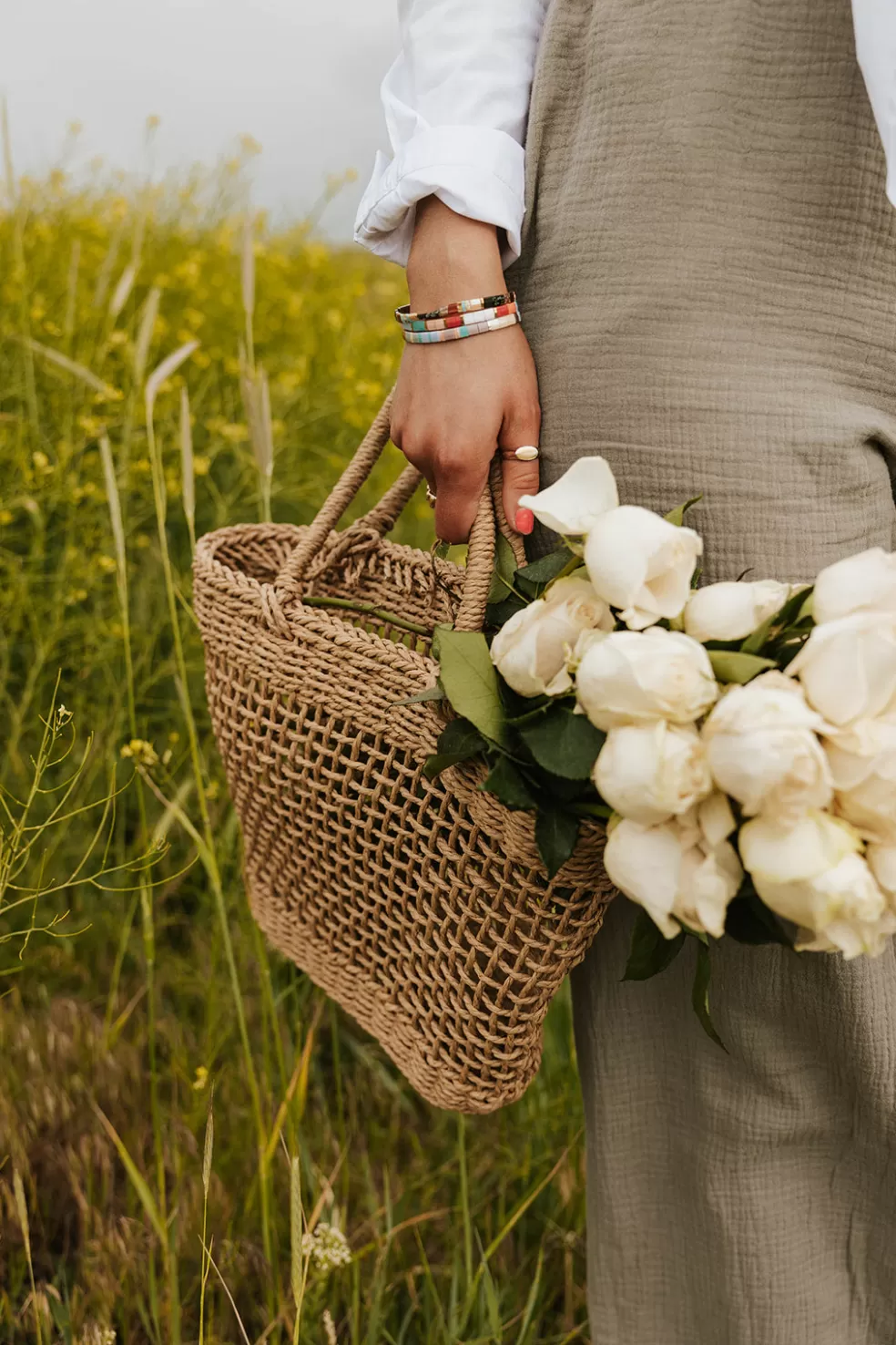 Bags | i-cco Stop And Smell The Roses Bag-Khaki