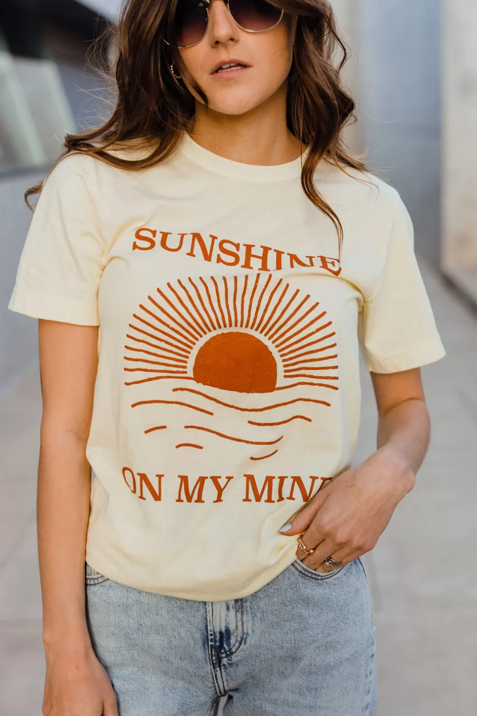 Tees | canvas Sunshine On My Mind Tee-Lt. Yellow