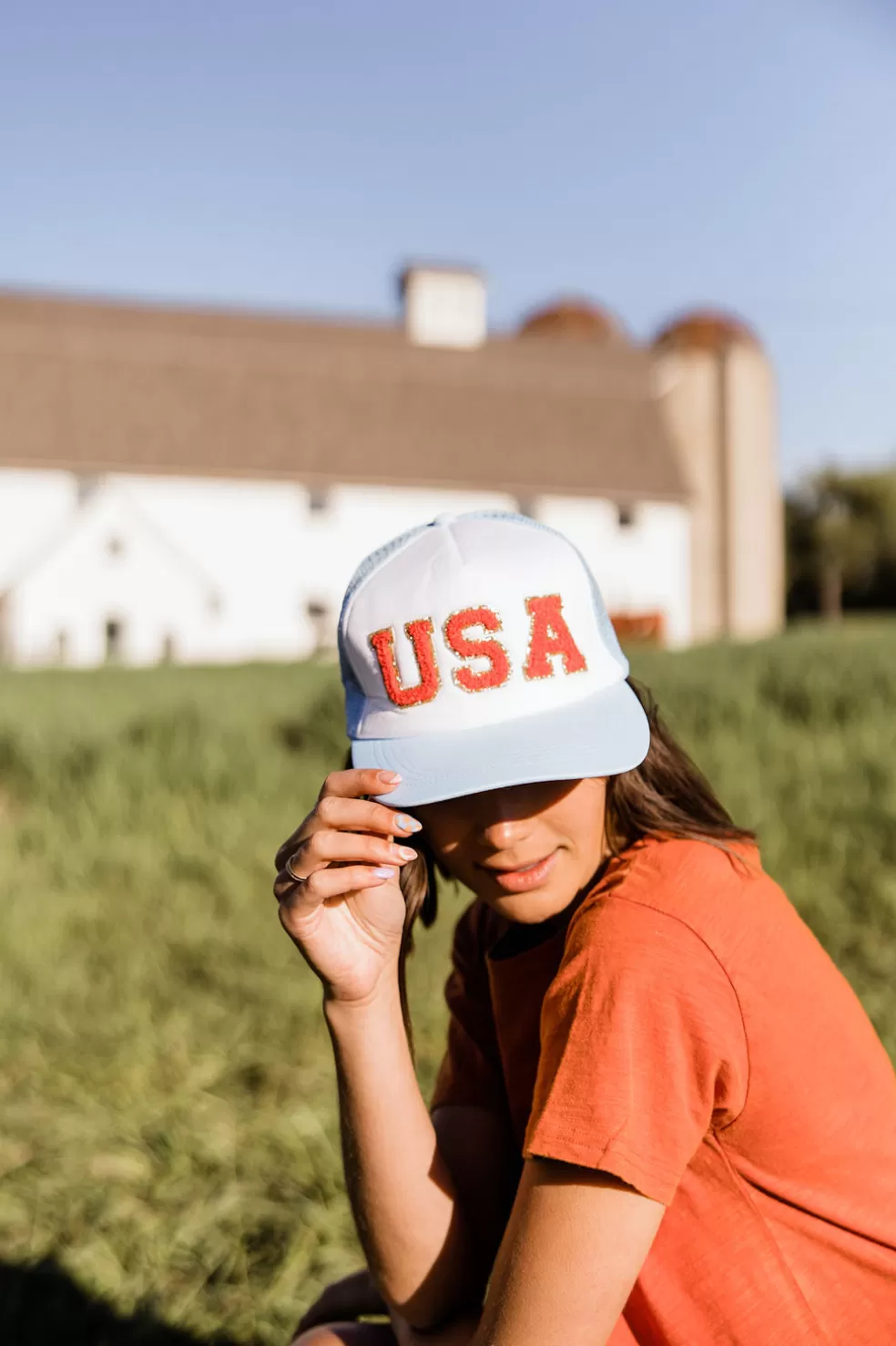 Hats | Fashion City Usa Trucker Hat-Light Blue