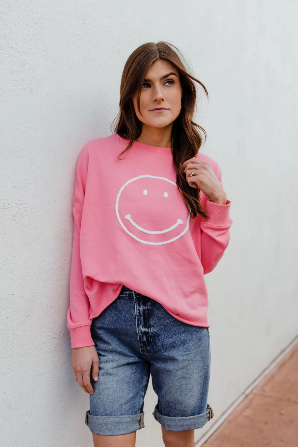 Long Sleeve | Newbury Vacation Mode Pullover-Pink