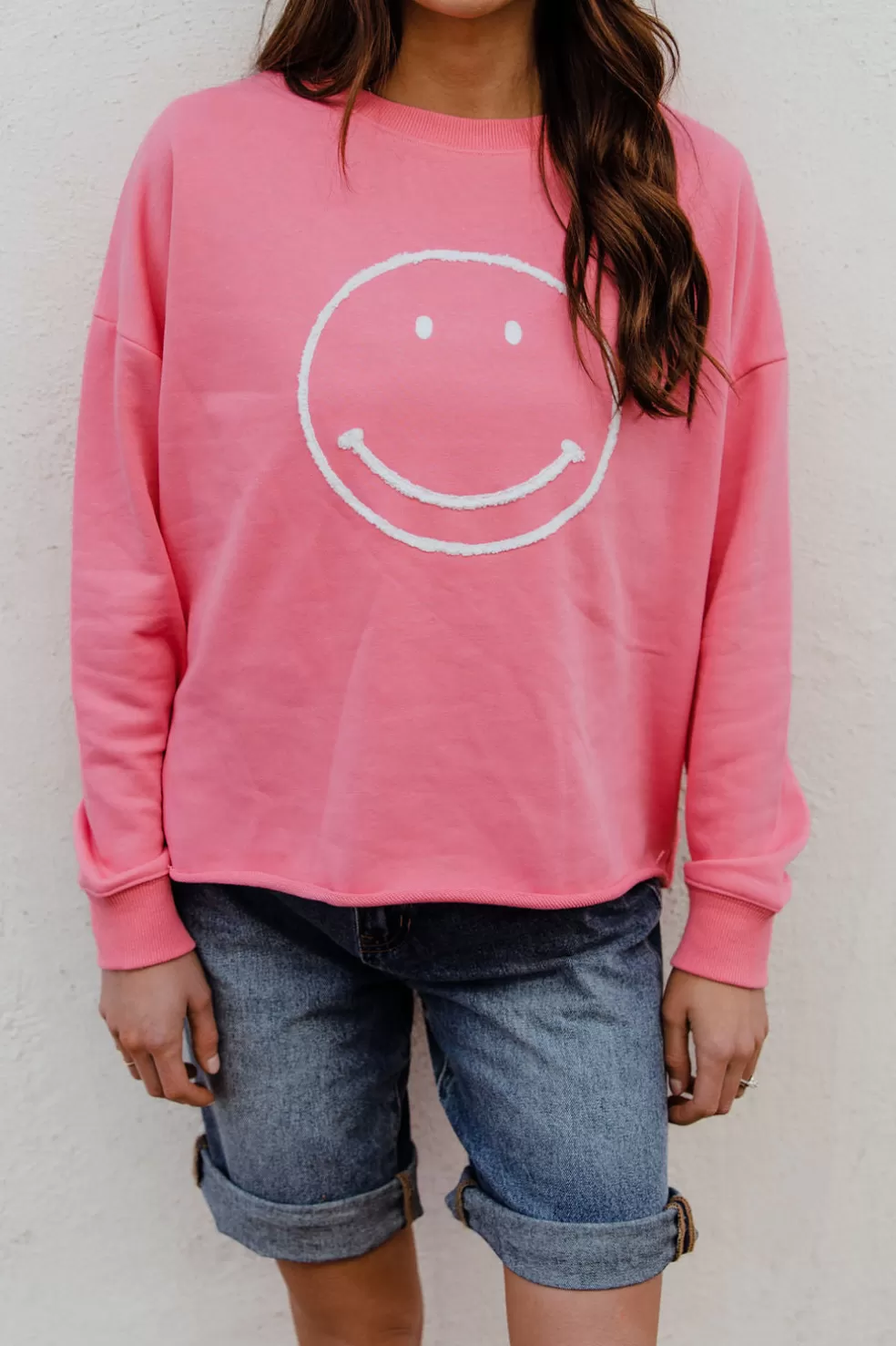 Long Sleeve | Newbury Vacation Mode Pullover-Pink